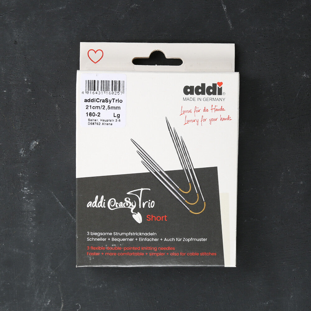Addi CrasyTrio 3'lü 2,5 Mm 21 Cm Misinalı Çorap Şişi - 160-2